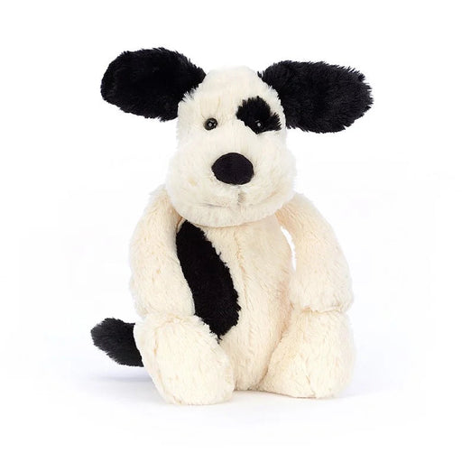 Bashful Black and Cream Puppy - Small Stuffed Animal JellyCat 