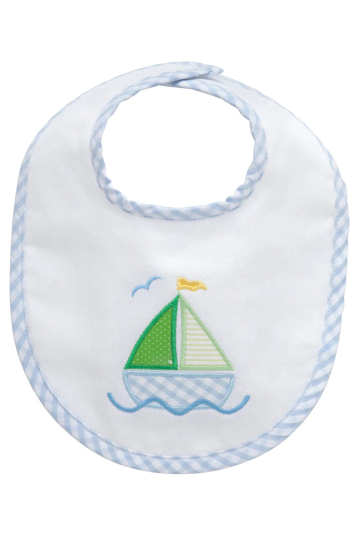 Basic Bib - Applique Bib 3 Marthas Sailboat - Blue 