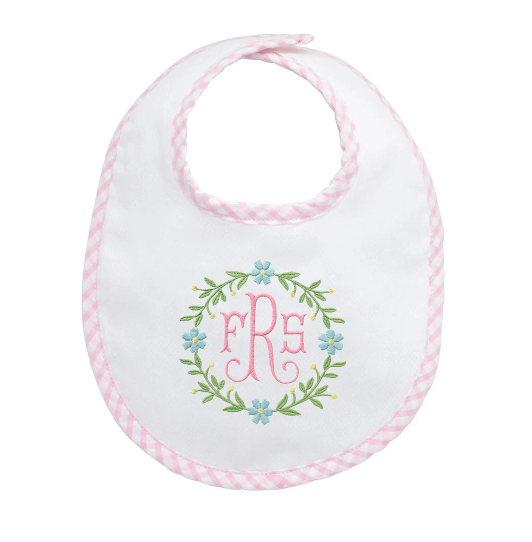 Basic Bib - Monogrammable Bib 3 Marthas Pink Big Check 
