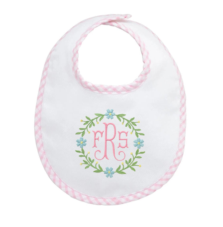 Basic Bib - Monogrammable Bib 3 Marthas Pink Big Check 
