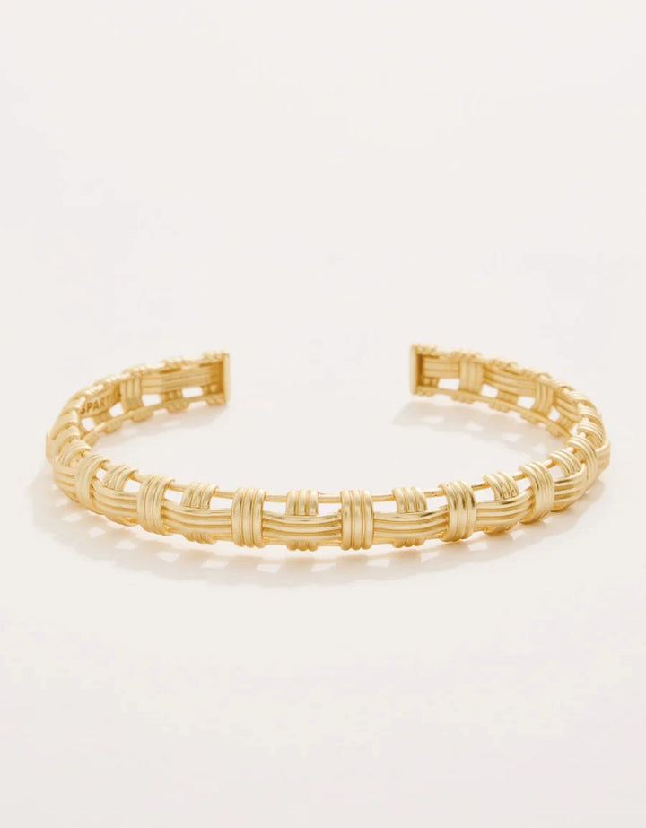 Basket Weave Cuff Bracelet - Gold Womens Bracelet Spartina 