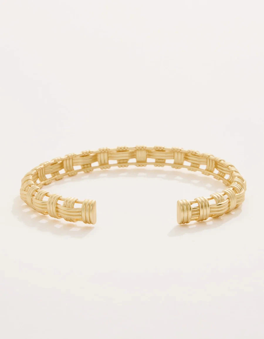 Basket Weave Cuff Bracelet - Gold Womens Bracelet Spartina 