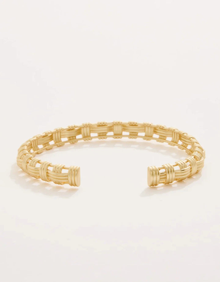 Basket Weave Cuff Bracelet - Gold Womens Bracelet Spartina 