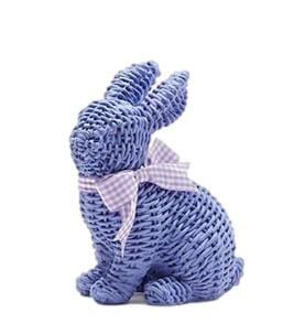 Basket Weave Easter Bunny with Bow Spring Decor Two's Company Purple 