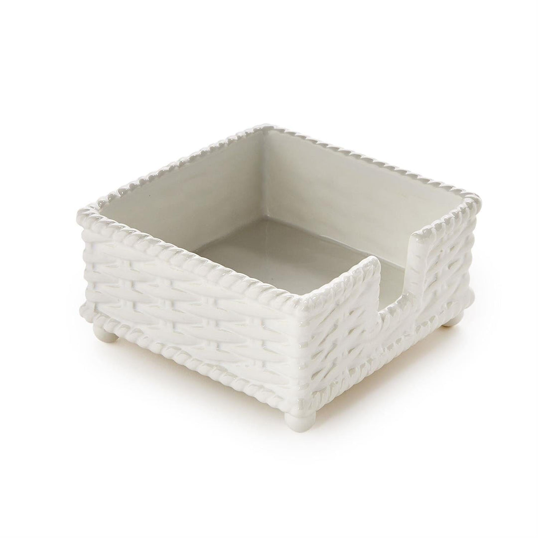Basketweave Cocktail Napkin Holder Napkin Holder Two's Company 