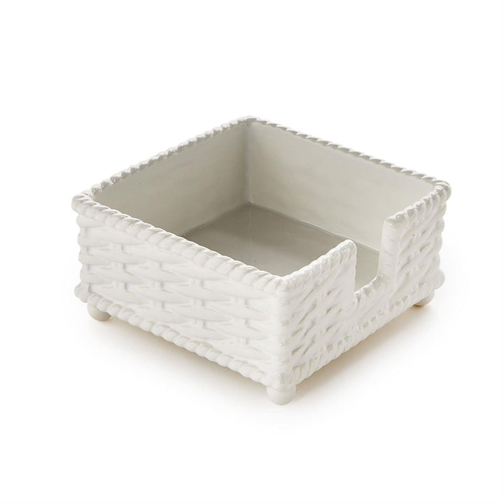 Basketweave Cocktail Napkin Holder Napkin Holder Two's Company 
