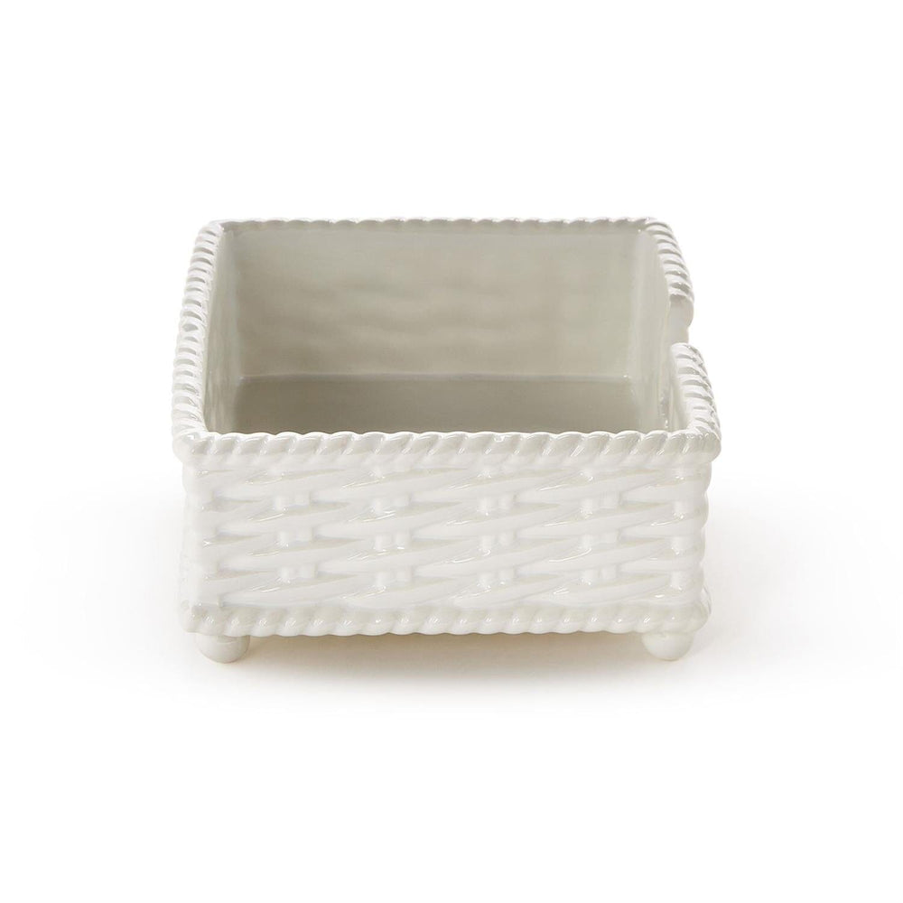 Basketweave Cocktail Napkin Holder Napkin Holder Two's Company 