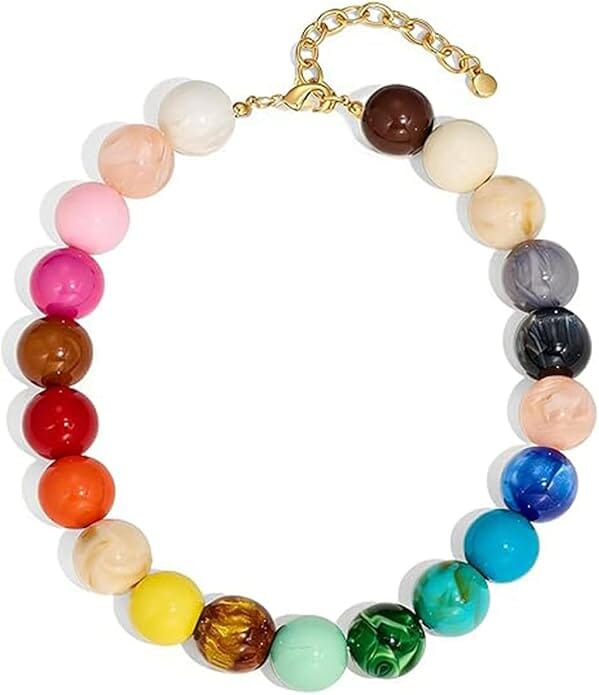 Bauble Bead Necklace - Multi Colored Womens Necklace The Horseshoe Crab 