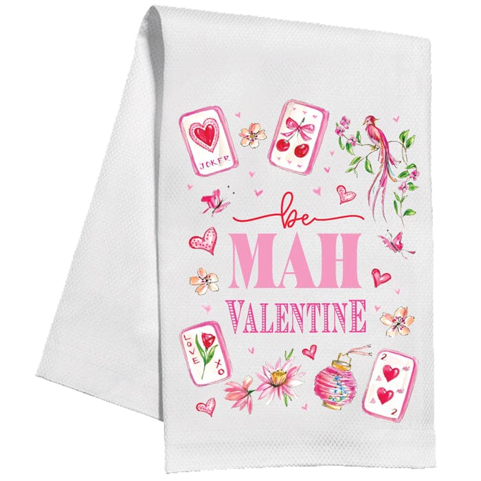 Be MAH Valentine Mahjong Icons and Tiles Kitchen Towel Kitchen Towel Rosanne Beck 