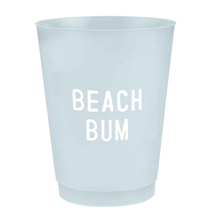 Beach Bum Frosted Cups Shatterproof Cups Slant 