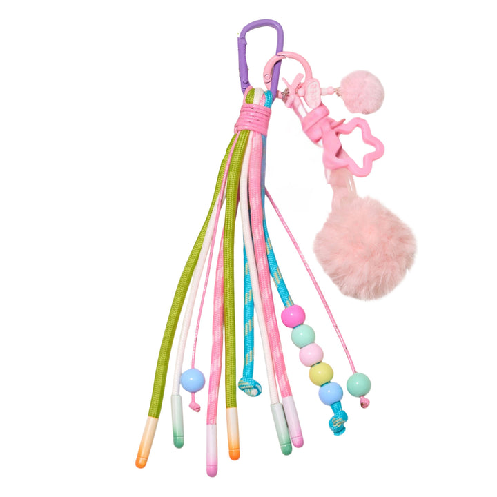 Bead & Pastel Cord Bag Charm Bag Charm Violet & Brooks Pink Puff 