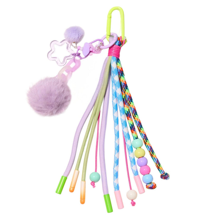 Bead & Pastel Cord Bag Charm Bag Charm Violet & Brooks Purple Puff 