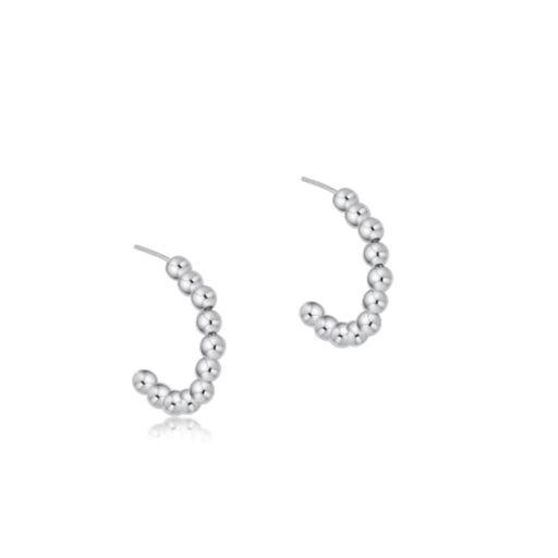 Beaded Classic 1" Post Hoop Earrings - Sterling Earrings ENewton 