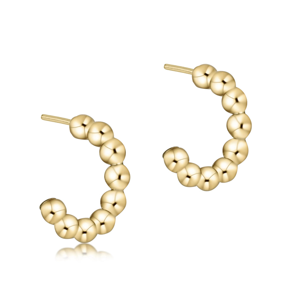 Beaded Classic 1" Post Hoop Earrings Womens Earrings ENewton 4mm 