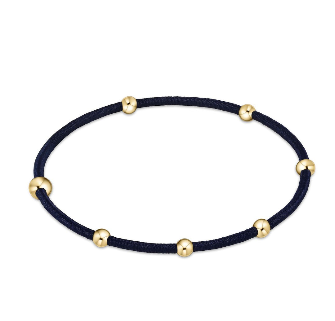 Beaded "e"ssentials Pony Tail Holder Singles Womens Hair Accessory ENewton Navy 