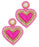 Beaded Heart Drop Earrings Earrings Golden Stella Bright Pink 