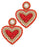 Beaded Heart Drop Earrings Earrings Golden Stella Red 