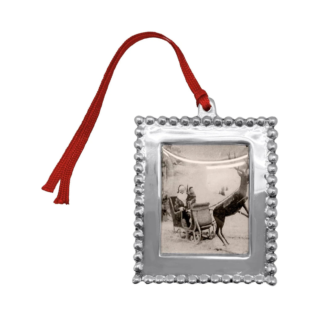 Beaded Photo Ornament Christmas Ornament Mariposa 