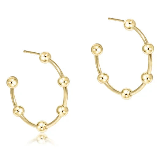 Beaded Simplicity 4mm Post Hoops Womens Earrings ENewton 1" 