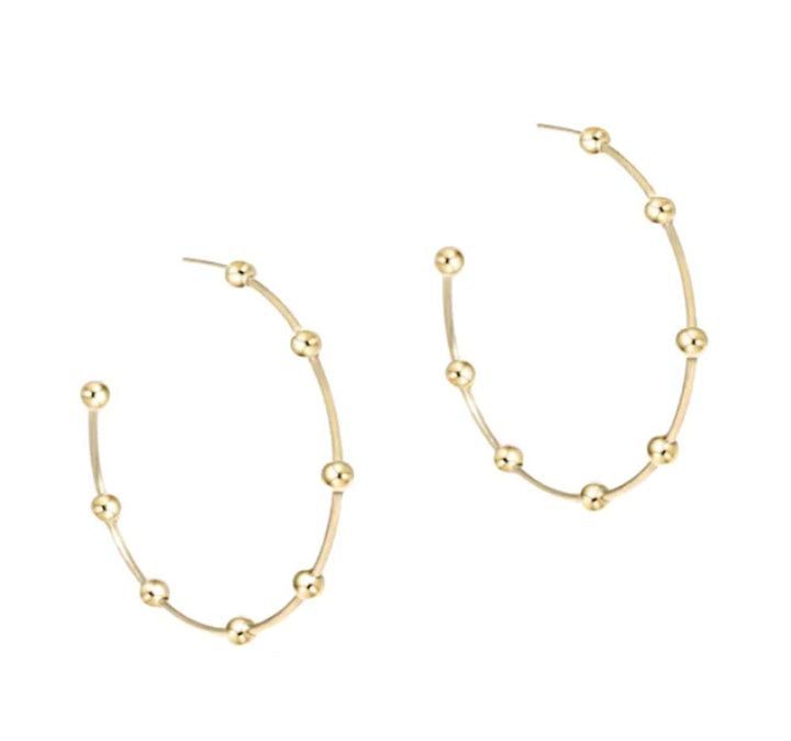 Beaded Simplicity 4mm Post Hoops Womens Earrings ENewton 1.5" 