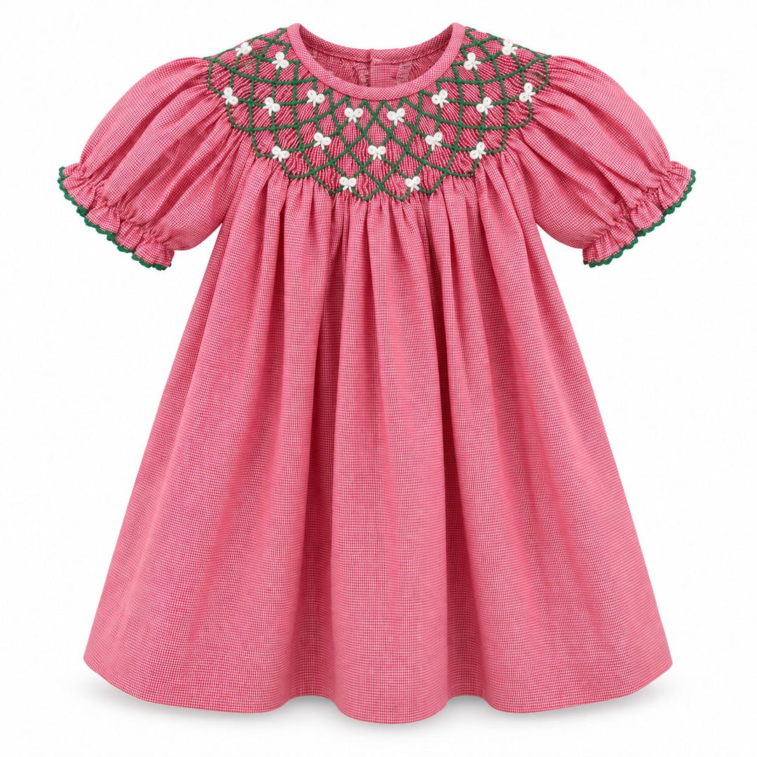 Beatrice Bishop Dress - Christmas Bows Girl Dress Remember Nguyen - Phoenix and Ren 