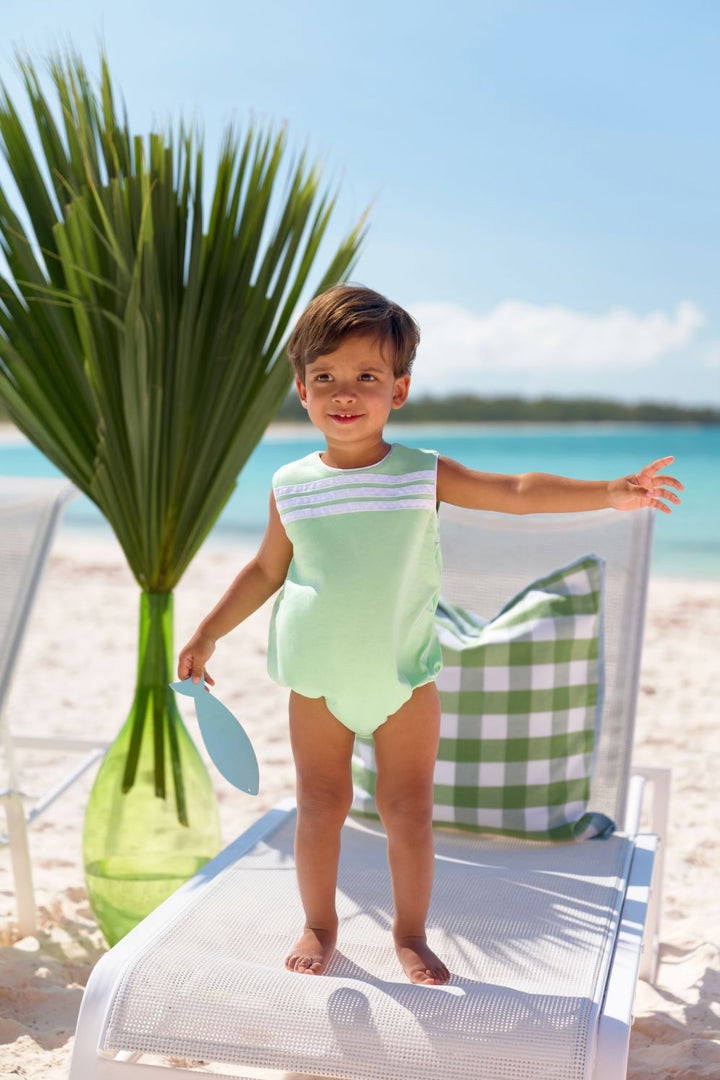 Beau Bubble - Grace Bay Green Stripe Boy Bubble Beaufort Bonnet 