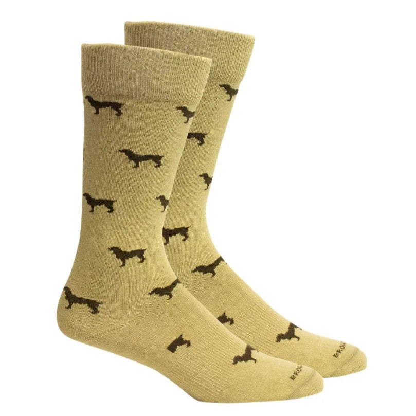 Beau Socks - Khaki Mens Socks Brown Dog 