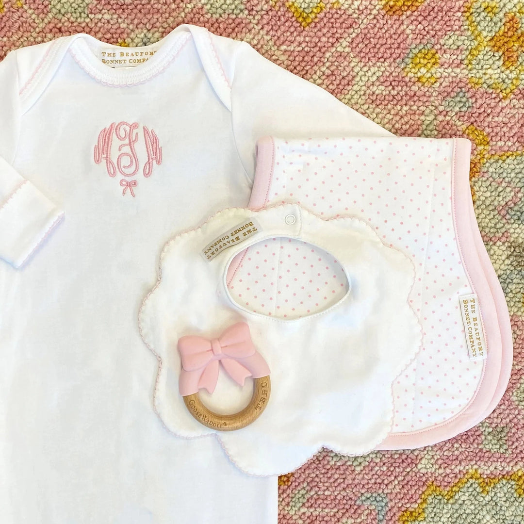 Beaufort Bonnet Teether - Pink Bow Rattle Zubels 
