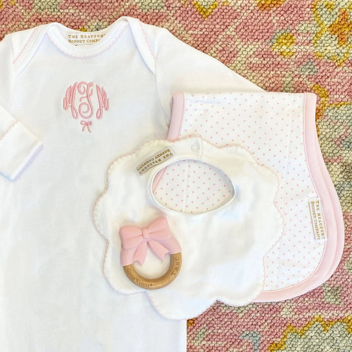Beaufort Bonnet Teether - Pink Bow Rattle Zubels 