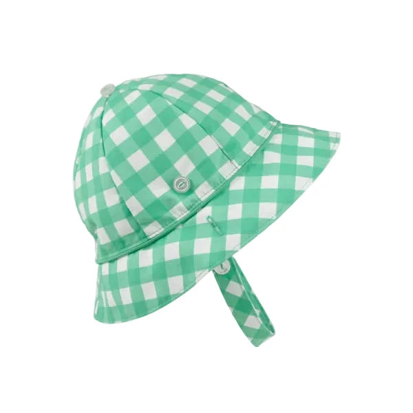 Beaufort Bucket Hat - Gibson Island Green Gingham Sunhat Beaufort Bonnet 