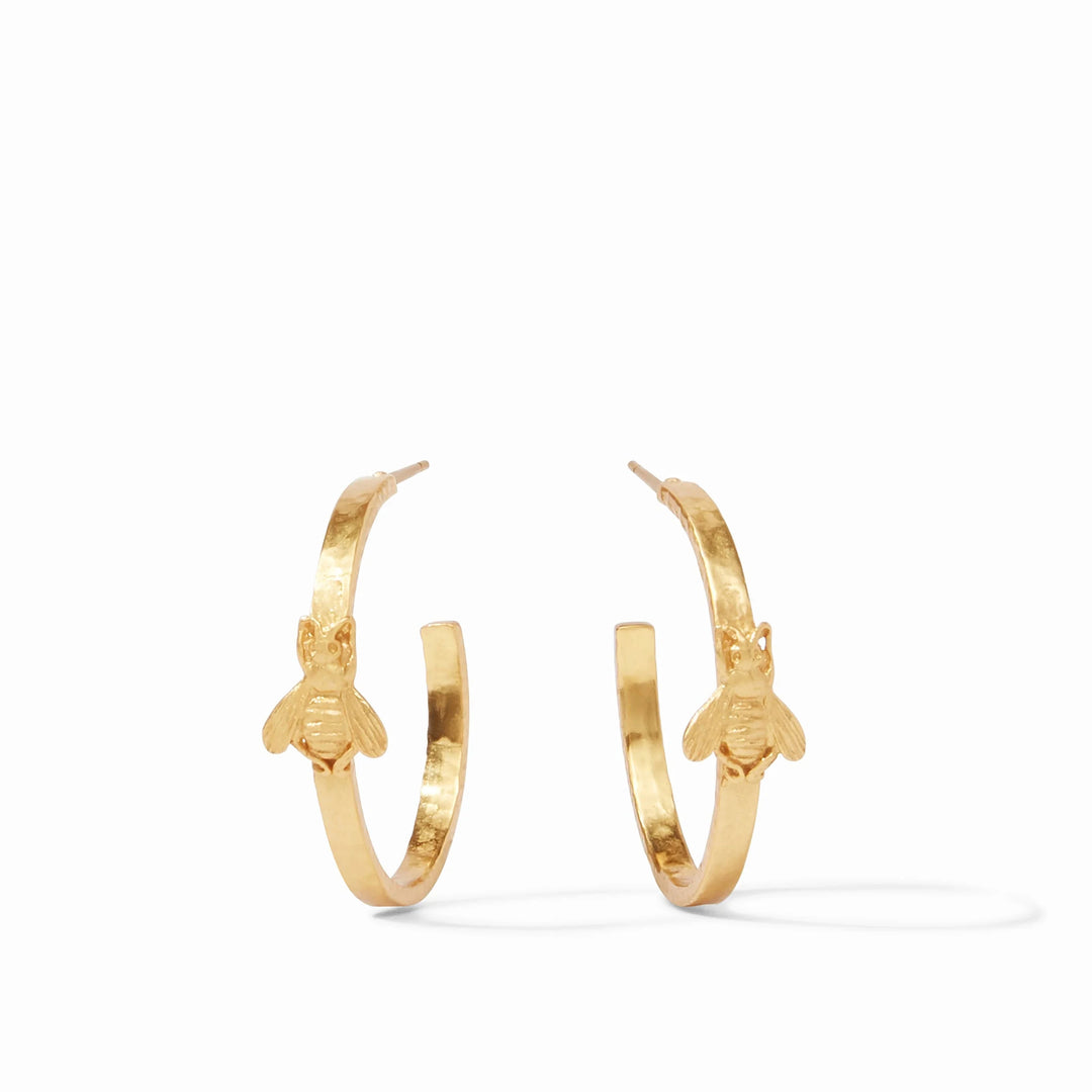 Bee Hoop Earrings - Gold Womens Earrings Julie Vos Medium 