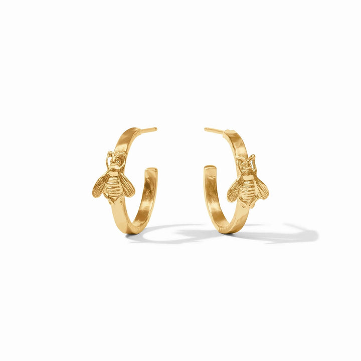 Bee Hoop Earrings - Gold Womens Earrings Julie Vos Small 