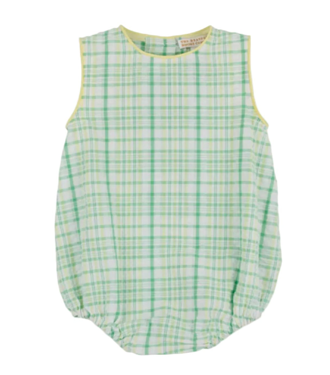 Benjamin Bubble - Gibson Island Green and Lake Worth Yellow Sewanee Seersucker Boy Bubble Beaufort Bonnet 