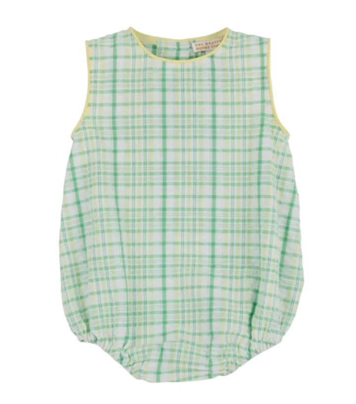 Benjamin Bubble - Gibson Island Green and Lake Worth Yellow Sewanee Seersucker Boy Bubble Beaufort Bonnet 