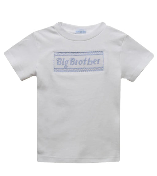 Big Brother Smocked T-Shirt - White Boy Shirt Vive La Fete 