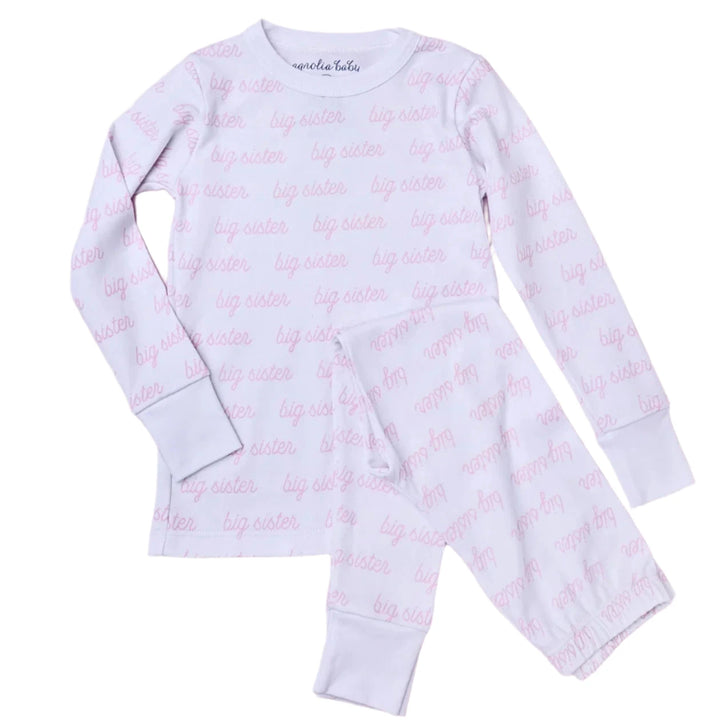 Big Sister Printed Long Pajamas Girl Pajamas Magnolia Baby 