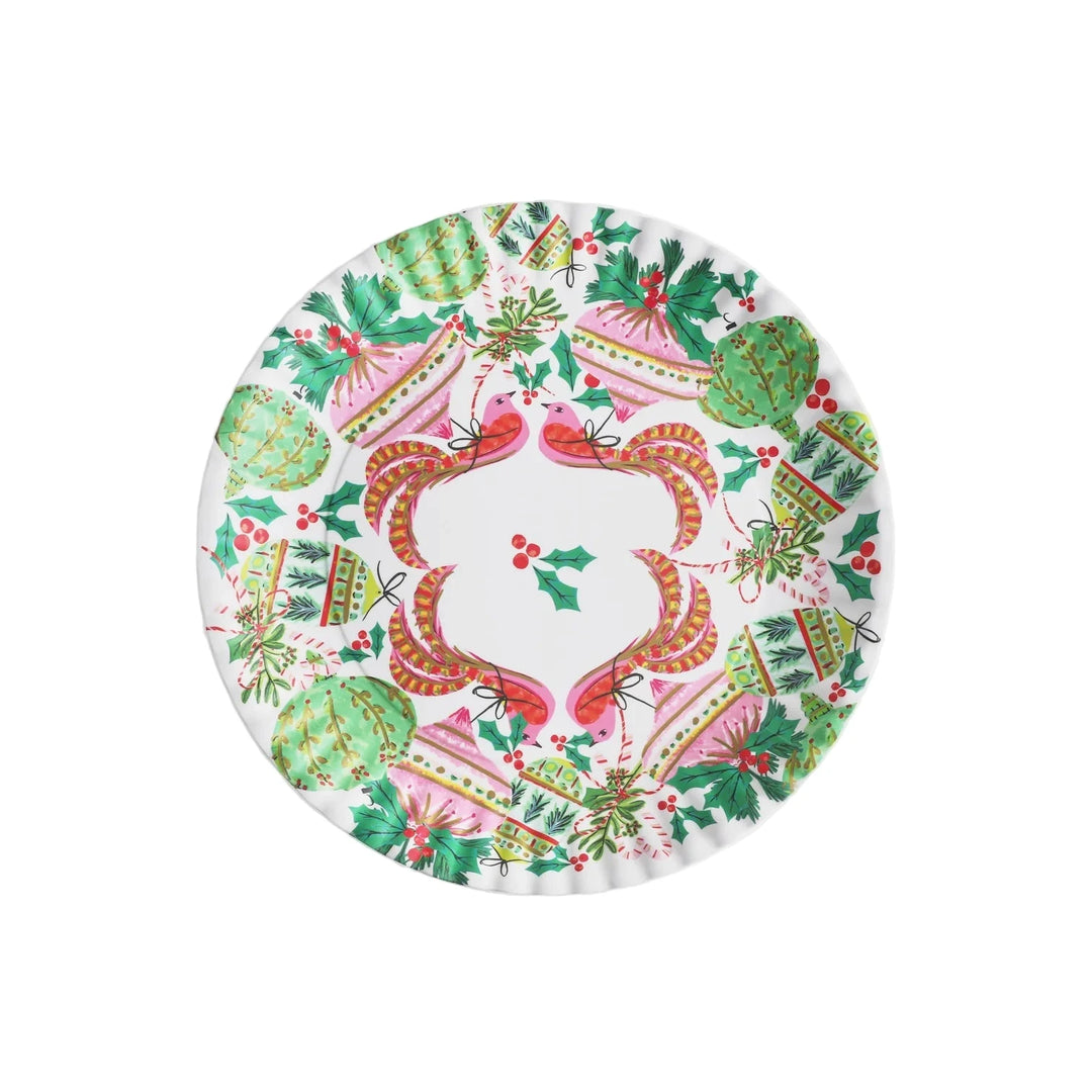 Bird Ornaments "Paper" Platter Serving Piece 180 Degrees 