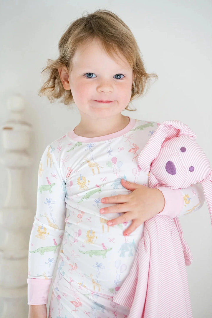 Birthday Zoo Animals 2 Piece Pajama Set Girl Pajamas The Uptown Baby 