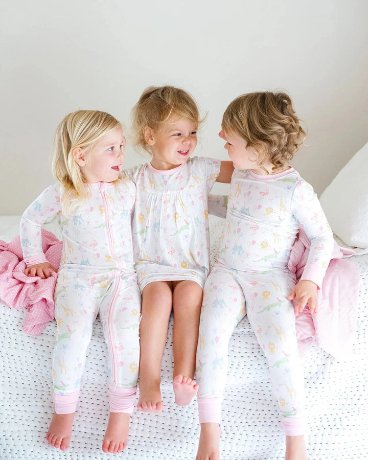 Birthday Zoo Animals 2 Piece Pajama Set Girl Pajamas The Uptown Baby 