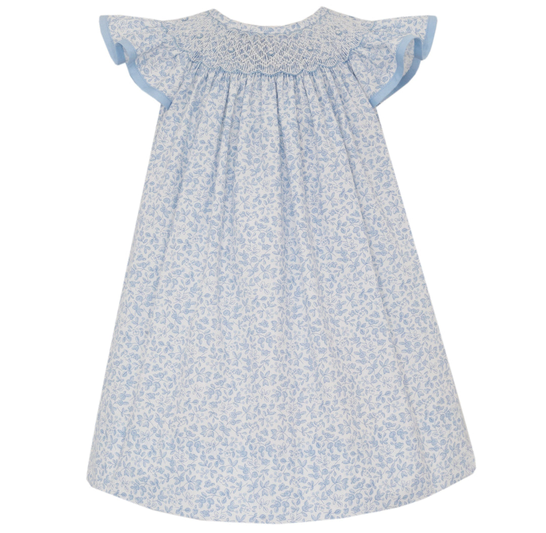 Bitty Blue Floral Angel Wing Dress Girl Dress Petit Bebe 