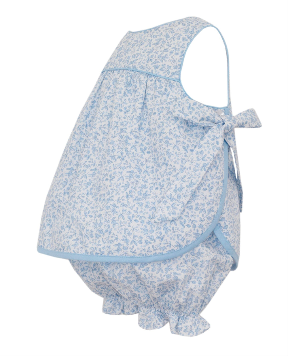 Bitty Blue Floral Apron Bloomer Set Girl Set Petit Bebe 