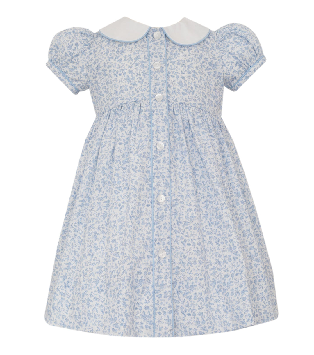 Bitty Blue Floral Button Down Dress Girl Dress Petit Bebe 