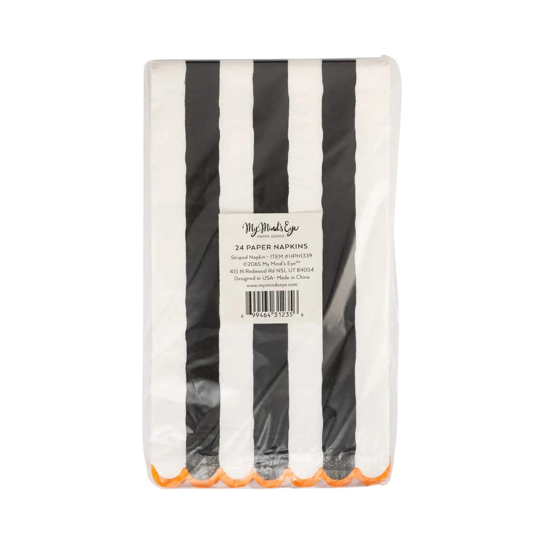 Black and Cream Striped Dinner Napkins Dinner Napkins My Mind's Eye 
