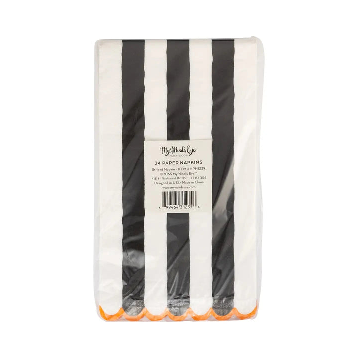 Black and Cream Striped Dinner Napkins Dinner Napkins My Mind's Eye 