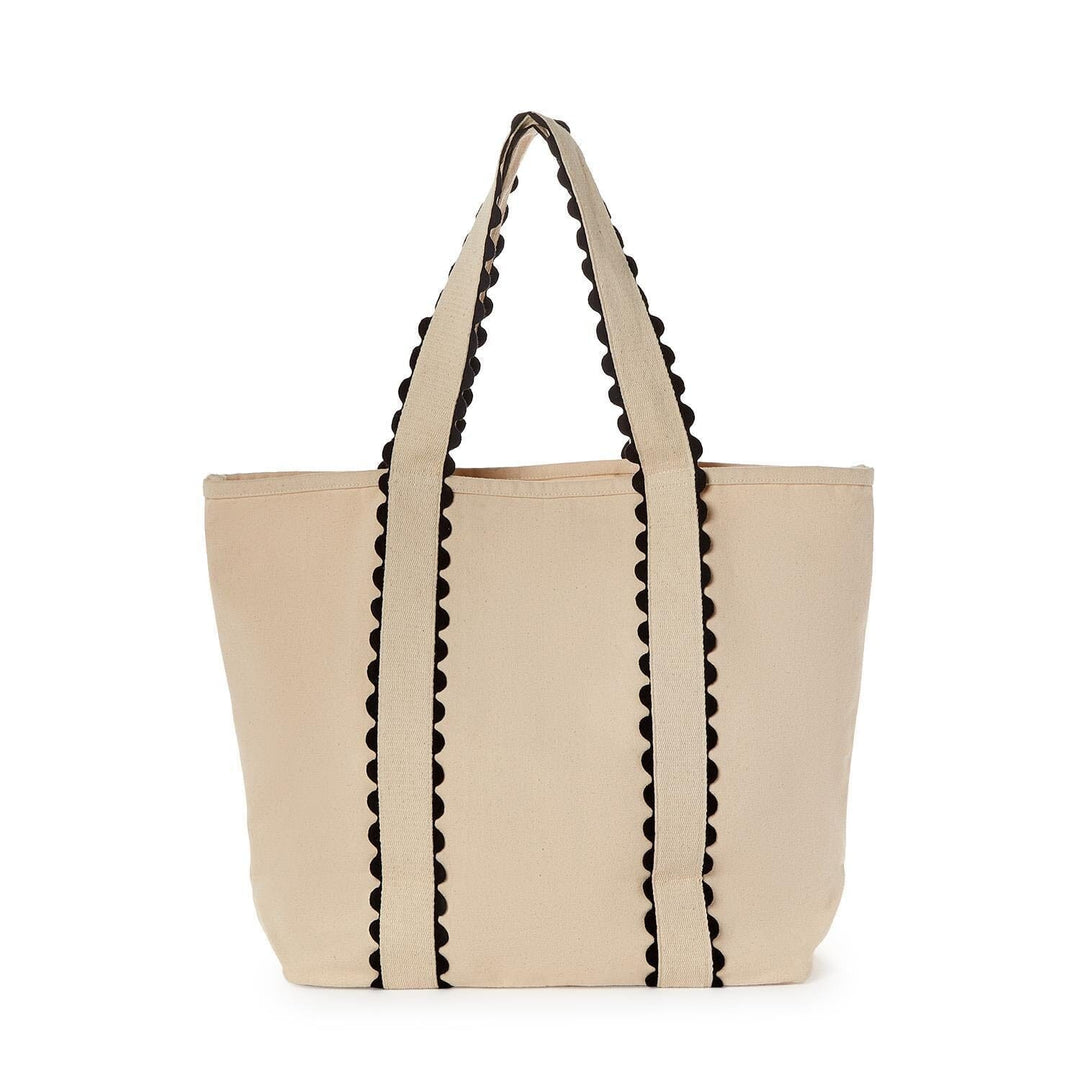 Black and Natural Ric Rac Tote Tote Two's Company 