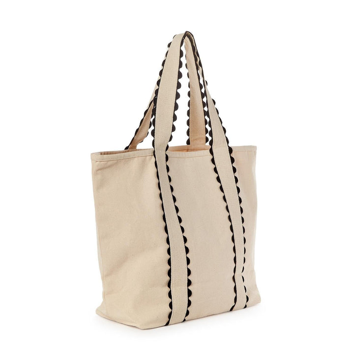 Black and Natural Ric Rac Tote Tote Two's Company 