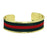 Black and Red Stripe Ribbon Cuff Bracelet Bracelet Fornash 