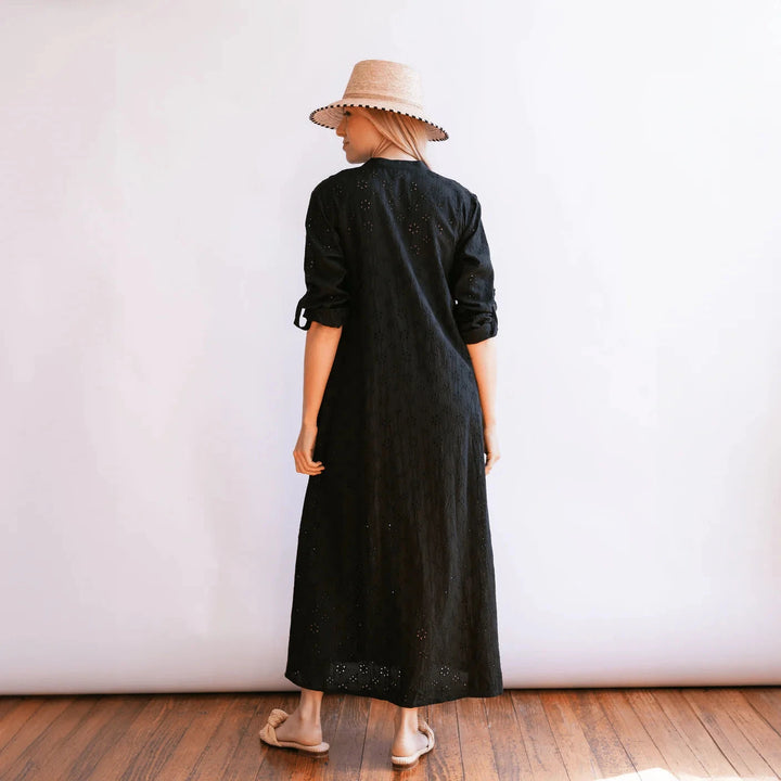 Black Eyelet Swizzle Dress Womens Dress Sunshine Tienda 