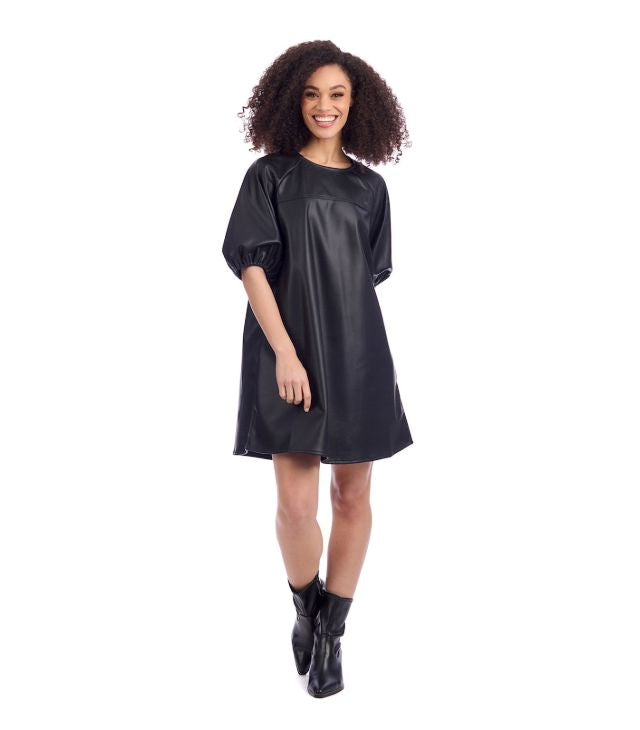Black Raine Leather Dress Womens Dress MudPie 