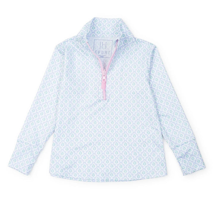 Blair Performance Pullover - Trellis Bloom Blue Girl Jacket Lila & Hayes 